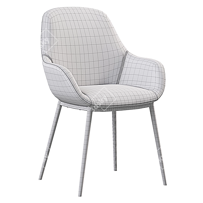 Elegant Konna Chair in Grey 3D model image 5