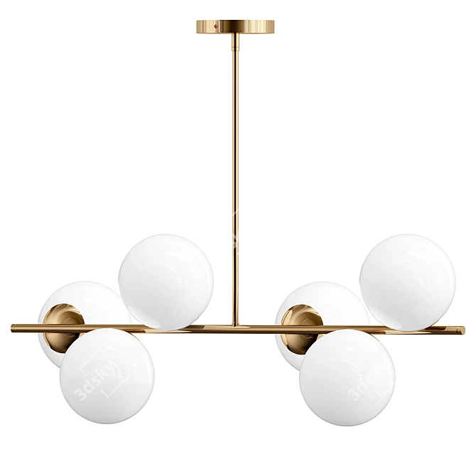 Modern Brass Semi-Flushmount Light 3D model image 1