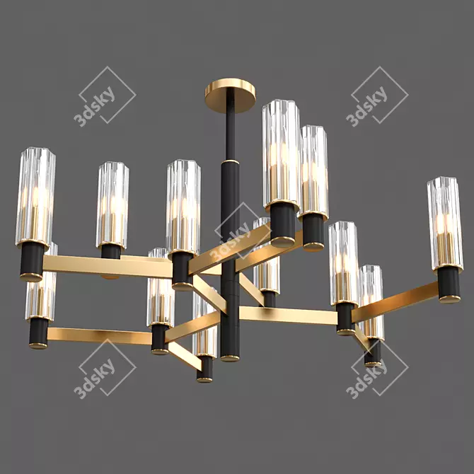 Luxury Barolo Chandelier 2654 Brushed 3D model image 2
