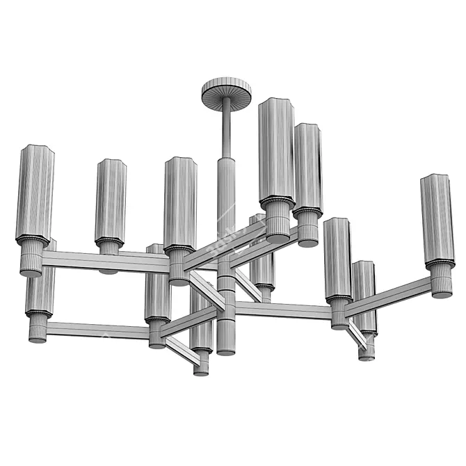 Luxury Barolo Chandelier 2654 Brushed 3D model image 3