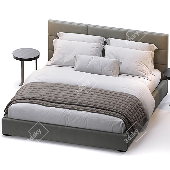 Modena King Bed Frame 3D model image 2