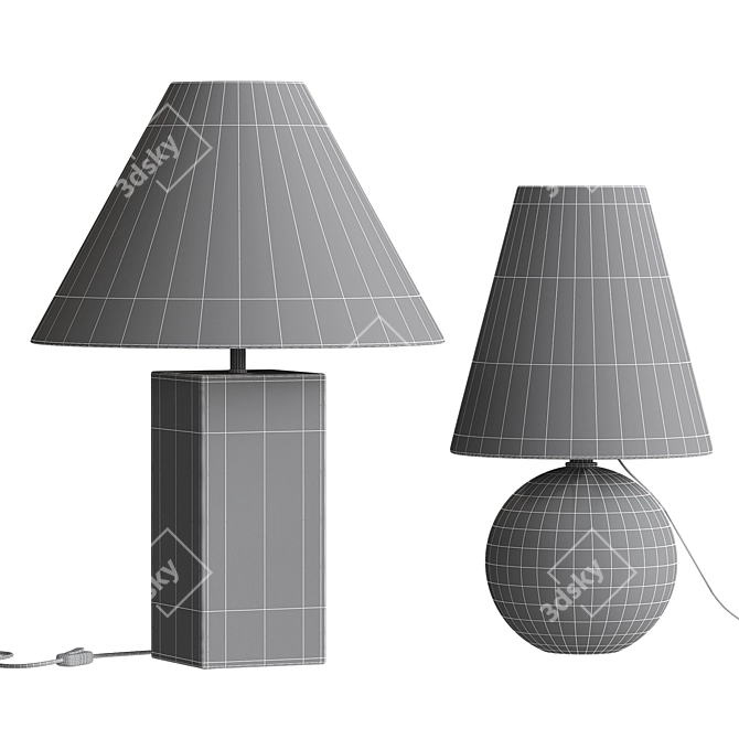 Crystal Eclipse Table Lamp - Modern Elegance 3D model image 3