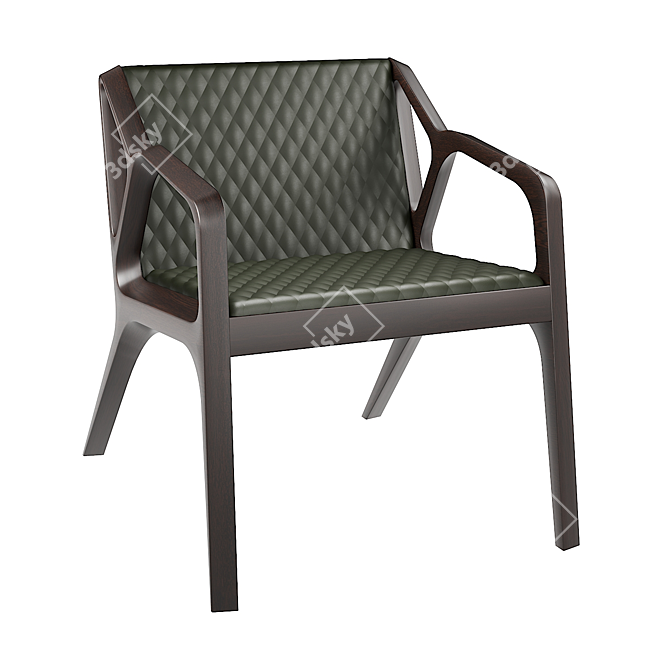 Elegant Crystal K Chair 3D model image 2