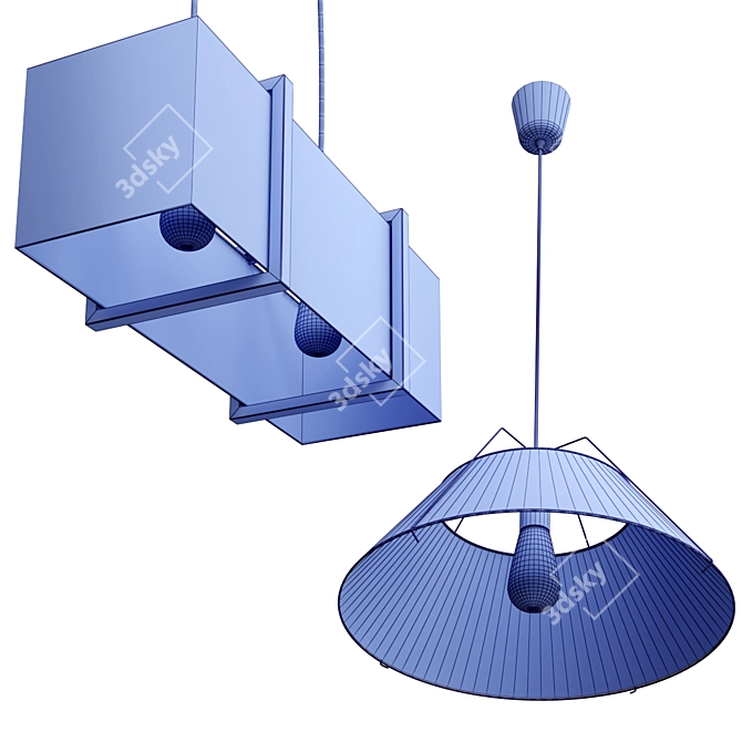 Stylish Pendant Lamp Collection 3D model image 5