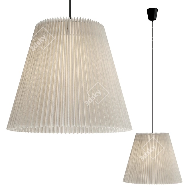 Chloe Pleated Textile Pendant Lamp 3D model image 1