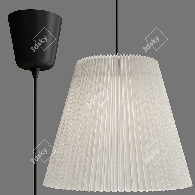 Chloe Pleated Textile Pendant Lamp 3D model image 3