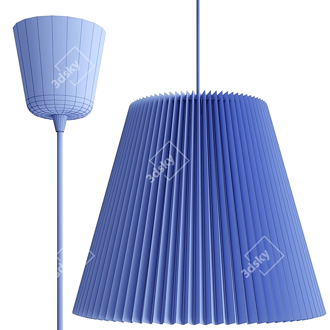 Chloe Pleated Textile Pendant Lamp 3D model image 4