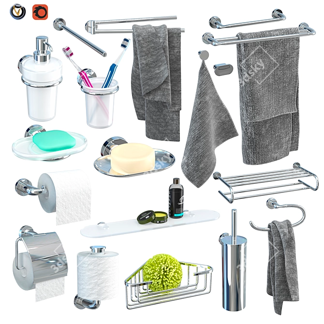 Colombo Design Basic Accessory Set 3D model image 1