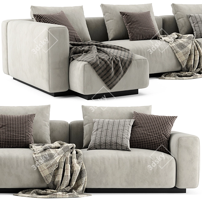 Flexform Lario Chaise Longue 2: Contemporary Sofa 3D model image 3
