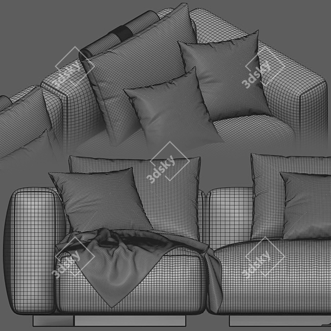 Flexform Lario Chaise Longue 2: Contemporary Sofa 3D model image 5