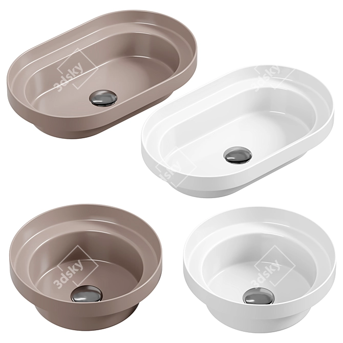 Modern Artceram Fuori Washbasins 3D model image 2