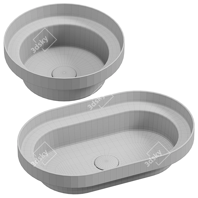 Modern Artceram Fuori Washbasins 3D model image 3