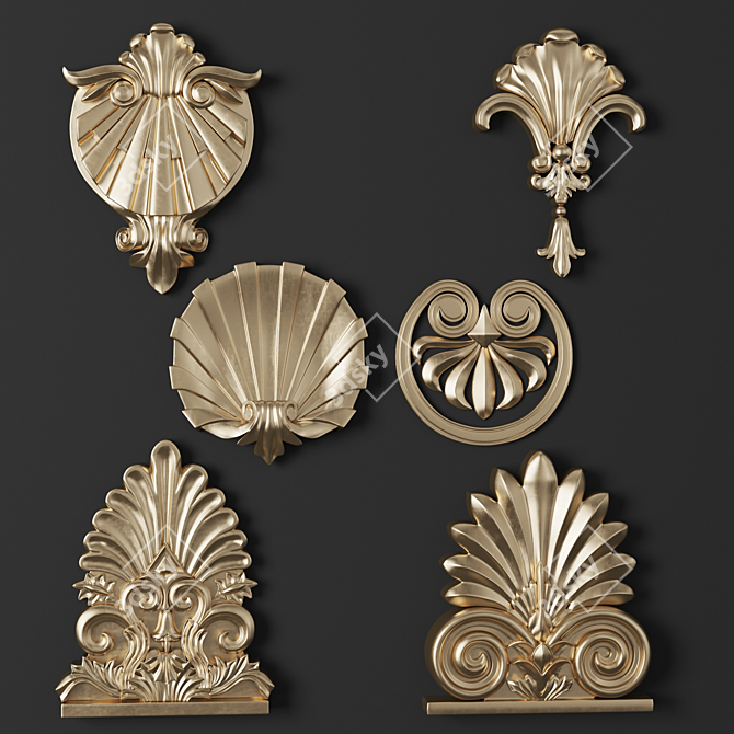 Corona 3D Trim Ornament Pack 3D model image 1