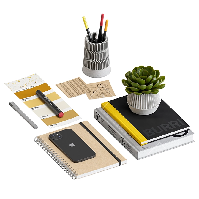 Sleek Work Desk Decor Set 3D model image 5