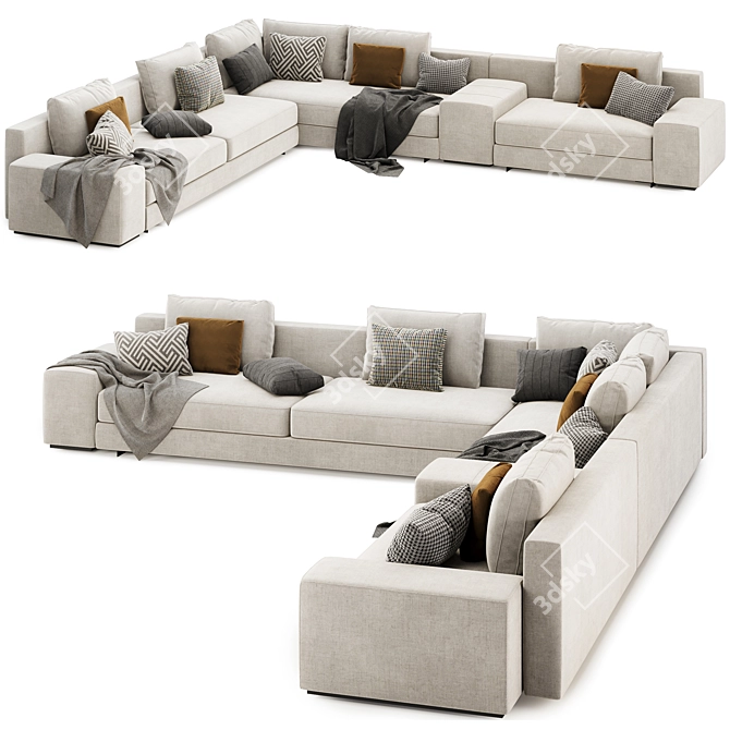 Minotti Italia Daniels Modular Corner Sofa 3D model image 2