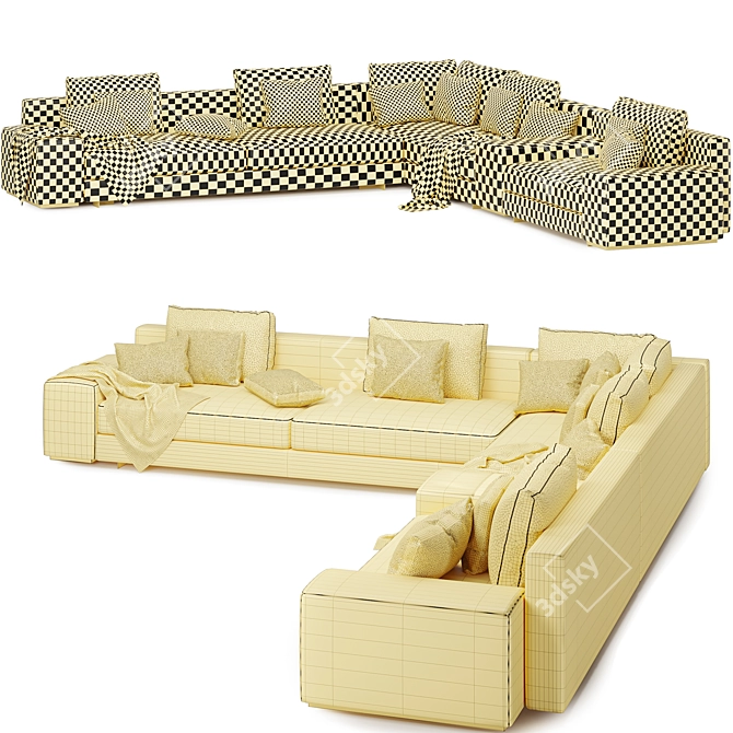 Minotti Italia Daniels Modular Corner Sofa 3D model image 3