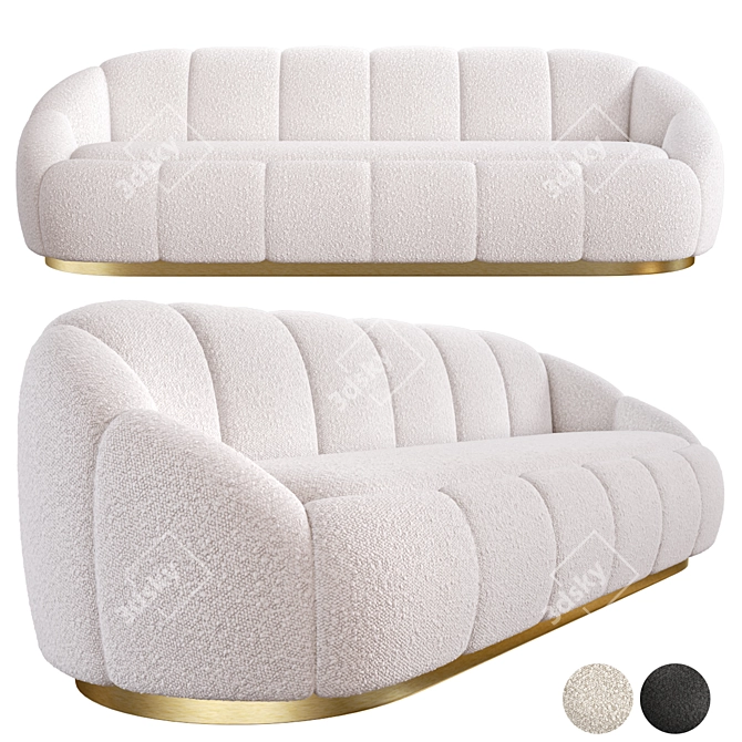 Luxury Brisbane Cream Sofa 3D model image 6