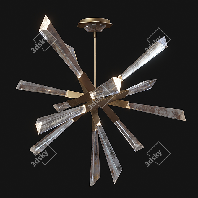 Elegant Schonbek Solitude Pendant Chandelier 3D model image 2