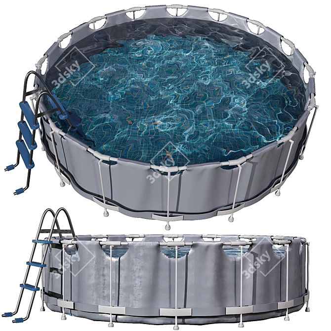 Circular Frame Pool Models (2-in-1) 3D model image 2
