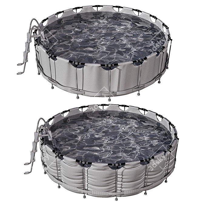Circular Frame Pool Models (2-in-1) 3D model image 5