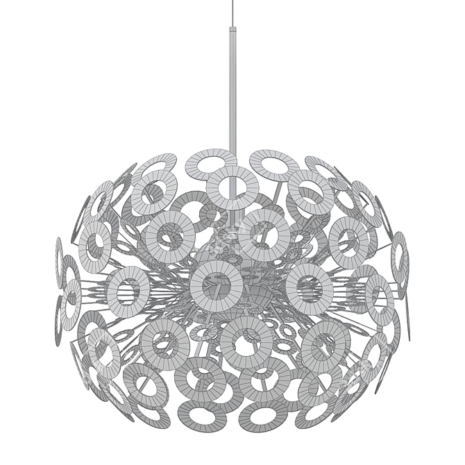 Elegant White Dandelion Suspension Lamp 3D model image 2