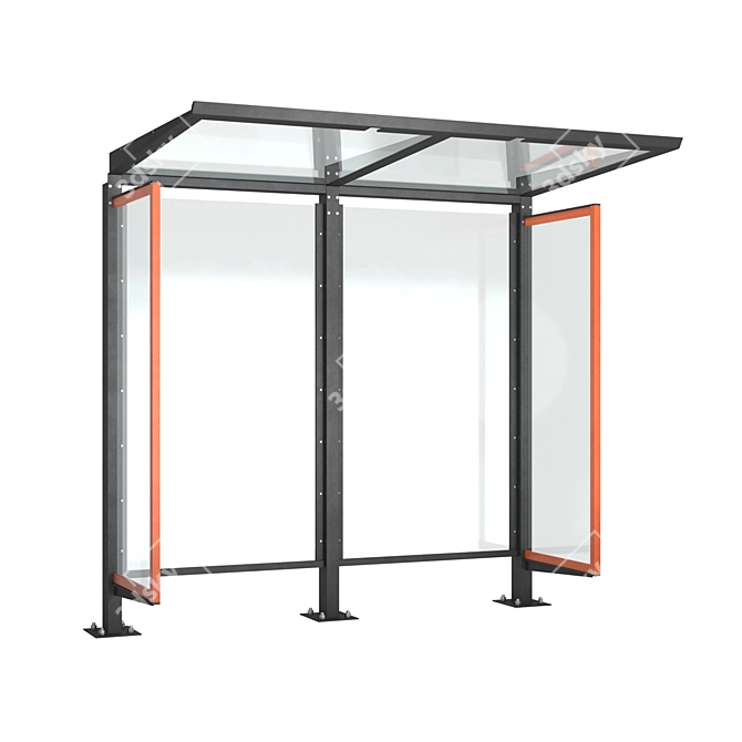 Urban Bus Shelter System 3D model image 2