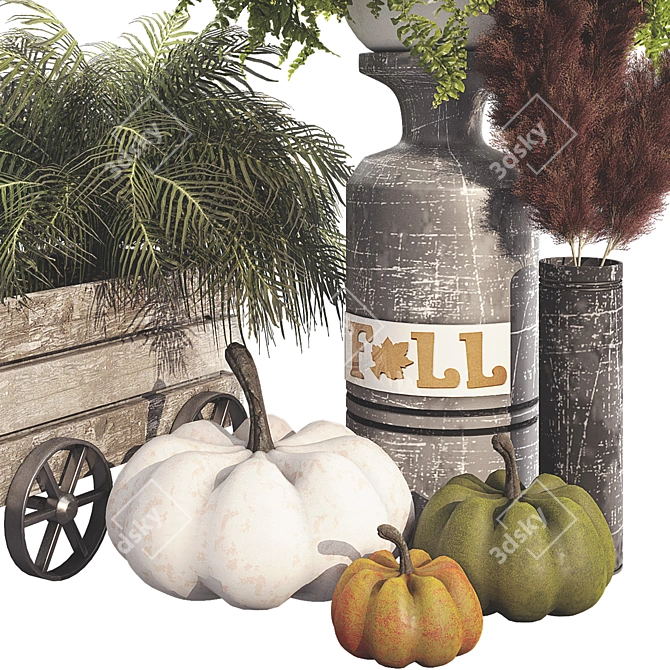 Spooky Halloween Outdoor Plant Set 3D model image 3