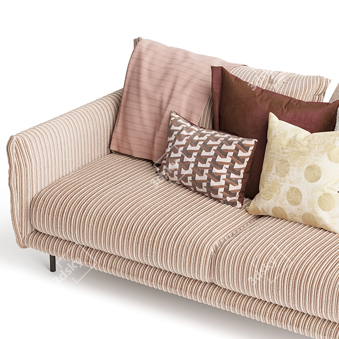 Modern Mink 3-Seater Sofa 3D model image 5