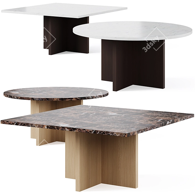 Modern Minimalist Coffee Table 3D model image 1