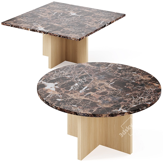 Modern Minimalist Coffee Table 3D model image 2