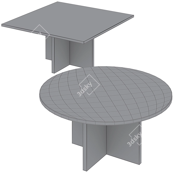 Modern Minimalist Coffee Table 3D model image 4