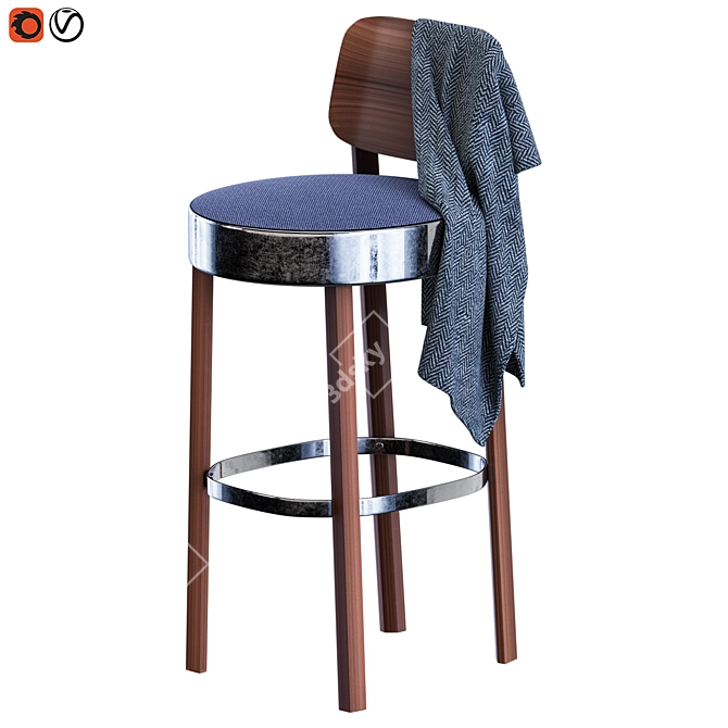 Modern Thonet Stool Design 3D model image 3