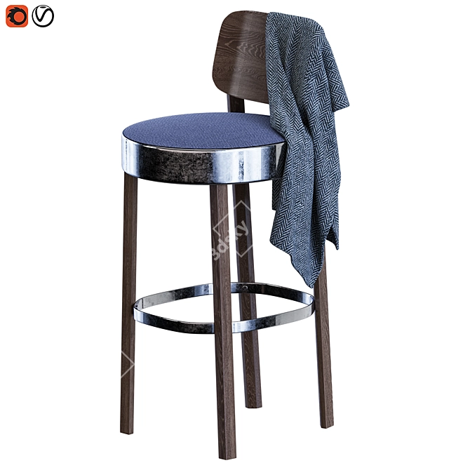 Modern Thonet Stool Design 3D model image 4