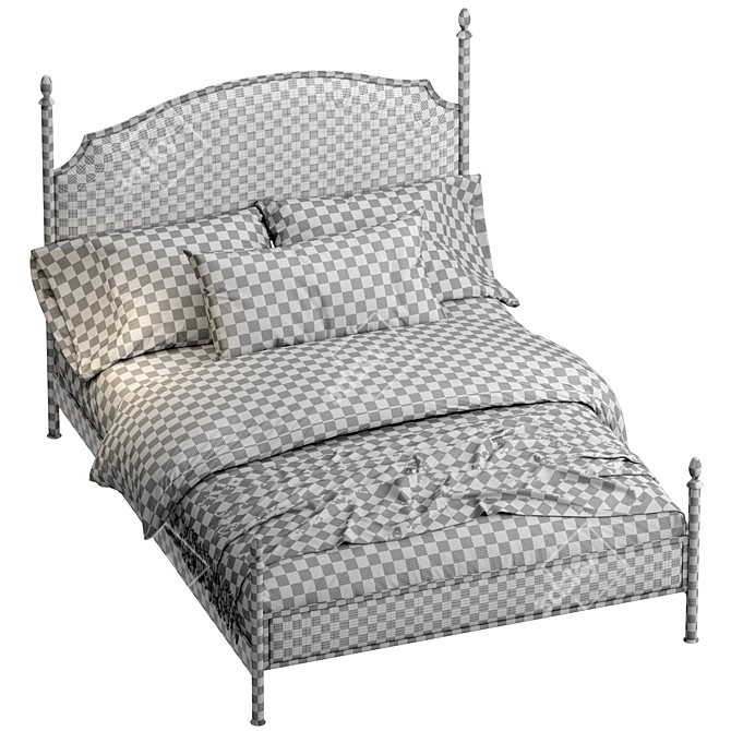 Elegant Sinead Metal Queen Bed 3D model image 6