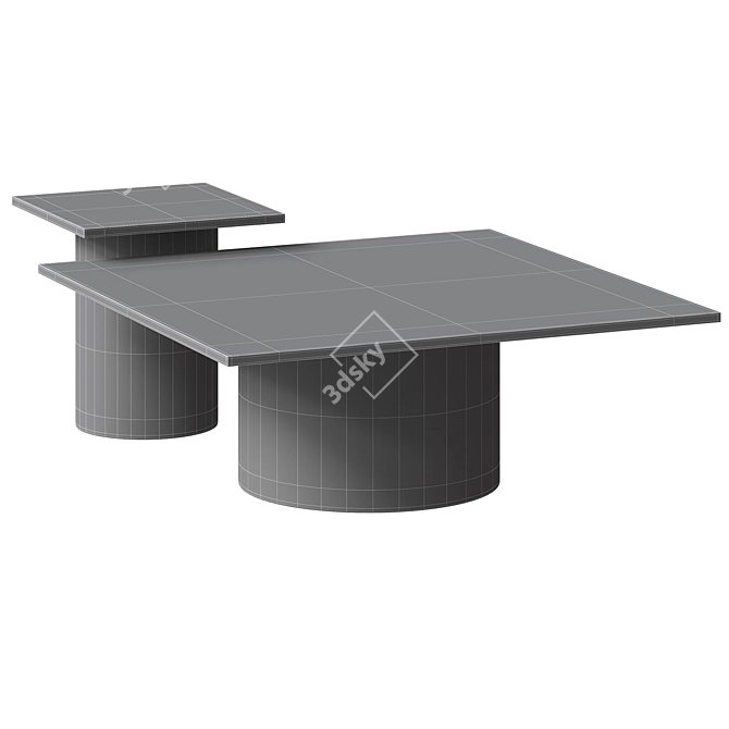 LUCA MARBLE SPIDER TABLES SET 3D model image 2