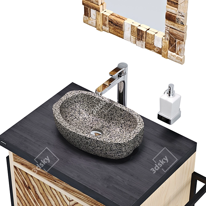 Archpole Vanity Set with Granite Sink 3D model image 8