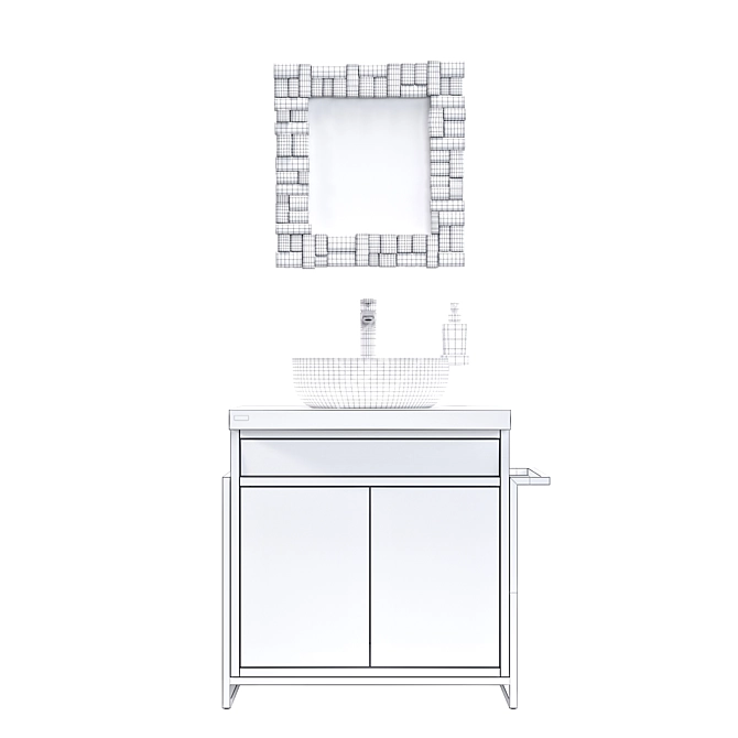 Archpole Vanity Set with Granite Sink 3D model image 10