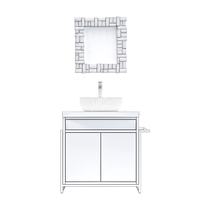 Archpole Vanity Set with Granite Sink 3D model image 16