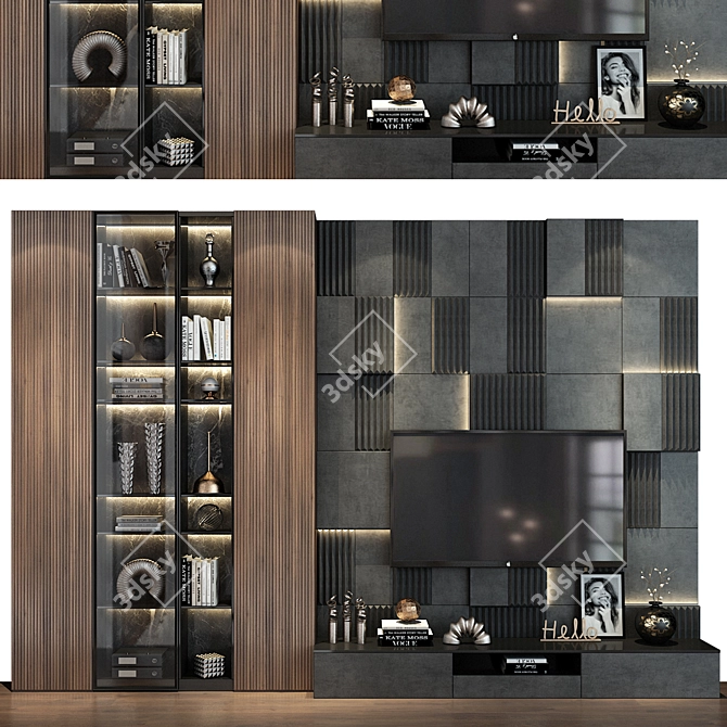 Modern TV Shelf for Living Room 3D model image 1