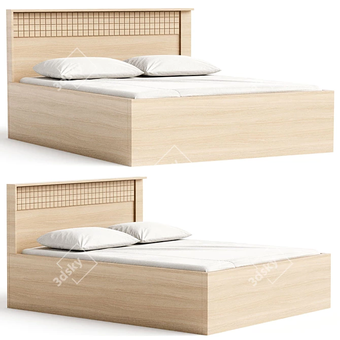 Modern Storage Bed N17 Grey 3D model image 1