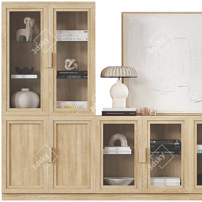 Calypso Wood Media Storage Console 3D model image 3