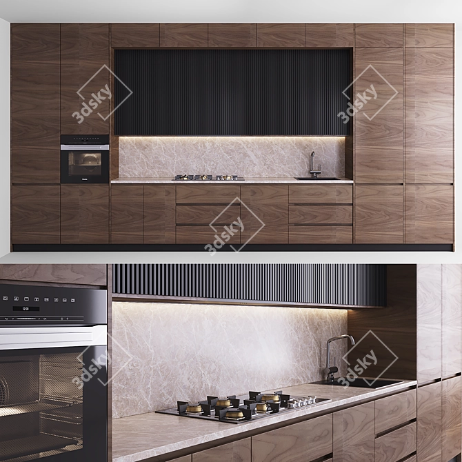 "Sleek Kitchen Design Package 3D model image 1
