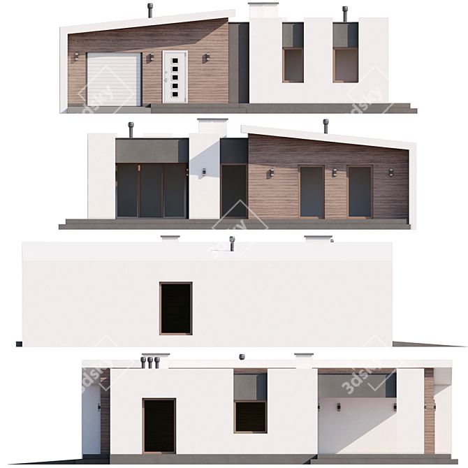 Modern Home: Millimeter Units 3D model image 2