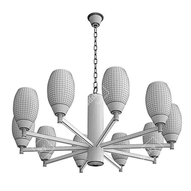 ELEGIA 2552-10P Pendant Chandelier 3D model image 3