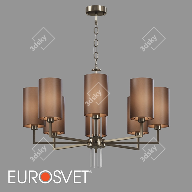 Soffio Nickel Pendant Chandelier 3D model image 1