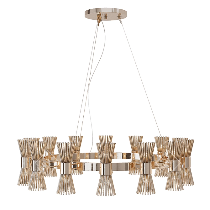 Elegant Halo Suspension Light 3D model image 1