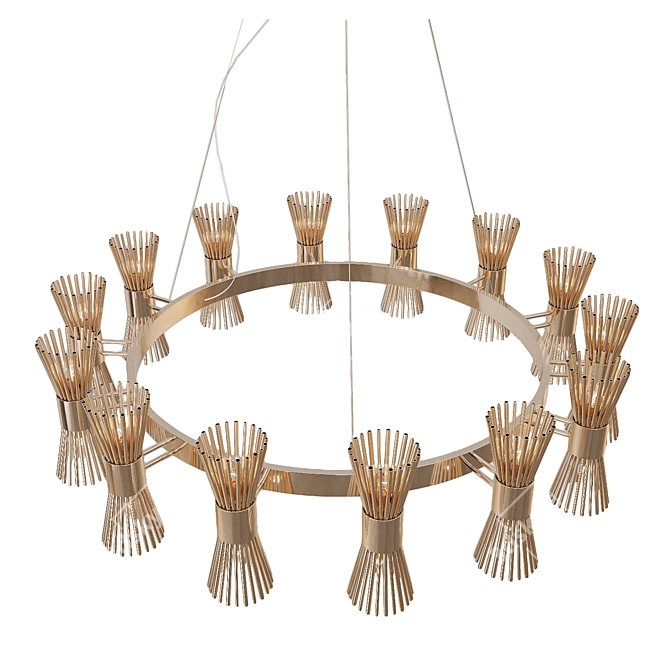 Elegant Halo Suspension Light 3D model image 2