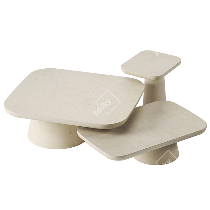 Stone: Contemporary Stone Material Furniture 3D model image 3