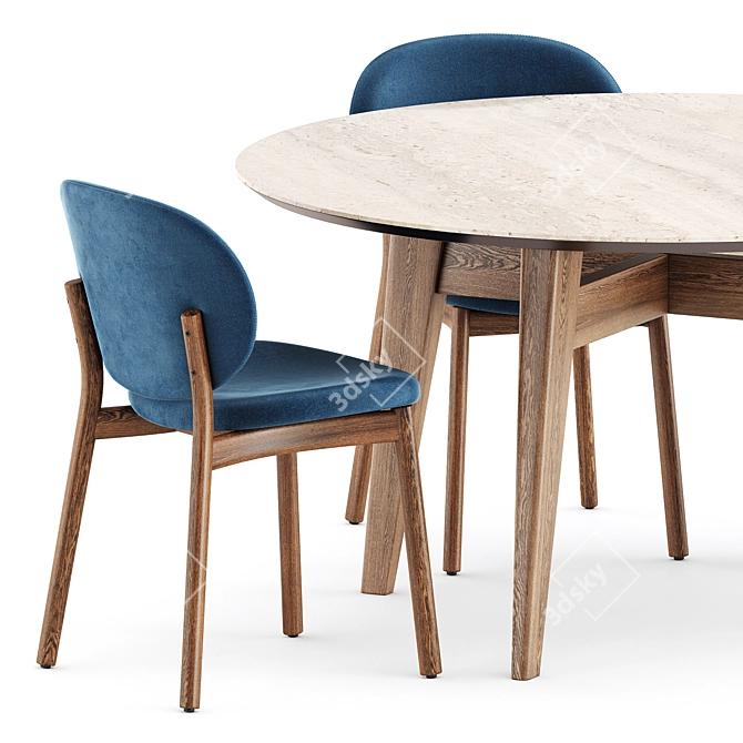Modern Elegance: Ines Chairs, Abrey Table 3D model image 2