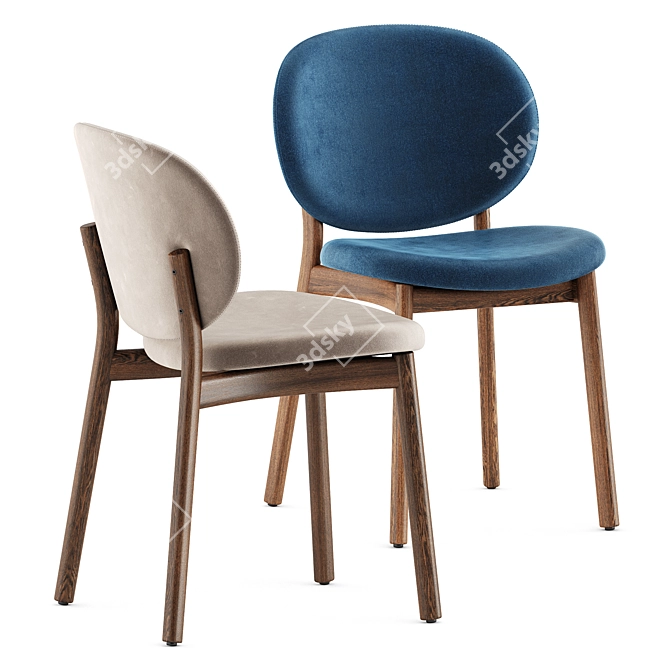 Modern Elegance: Ines Chairs, Abrey Table 3D model image 4